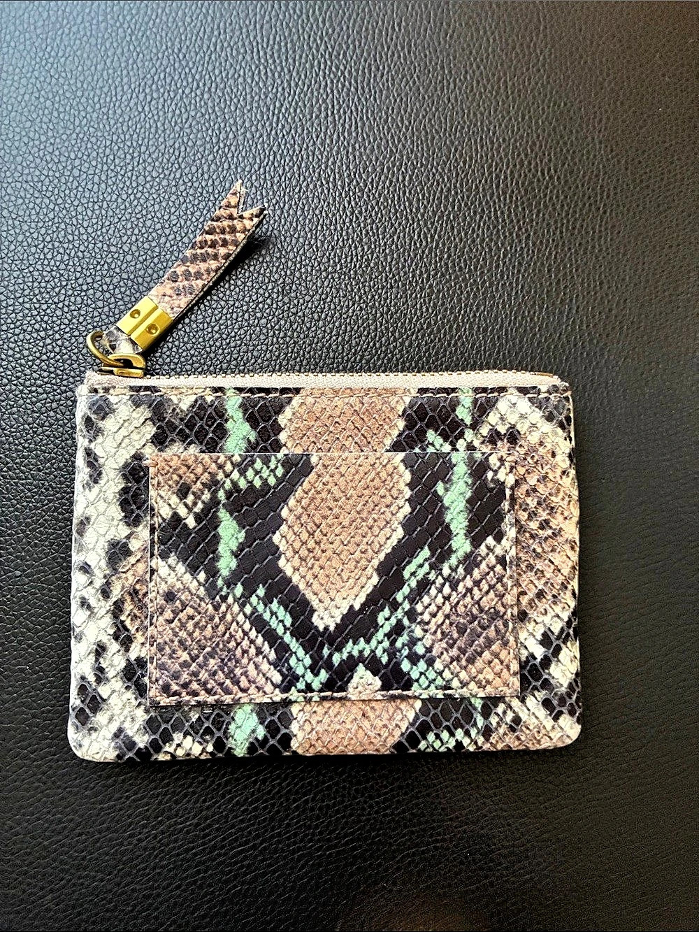 Snake Print Wristlet Pouch